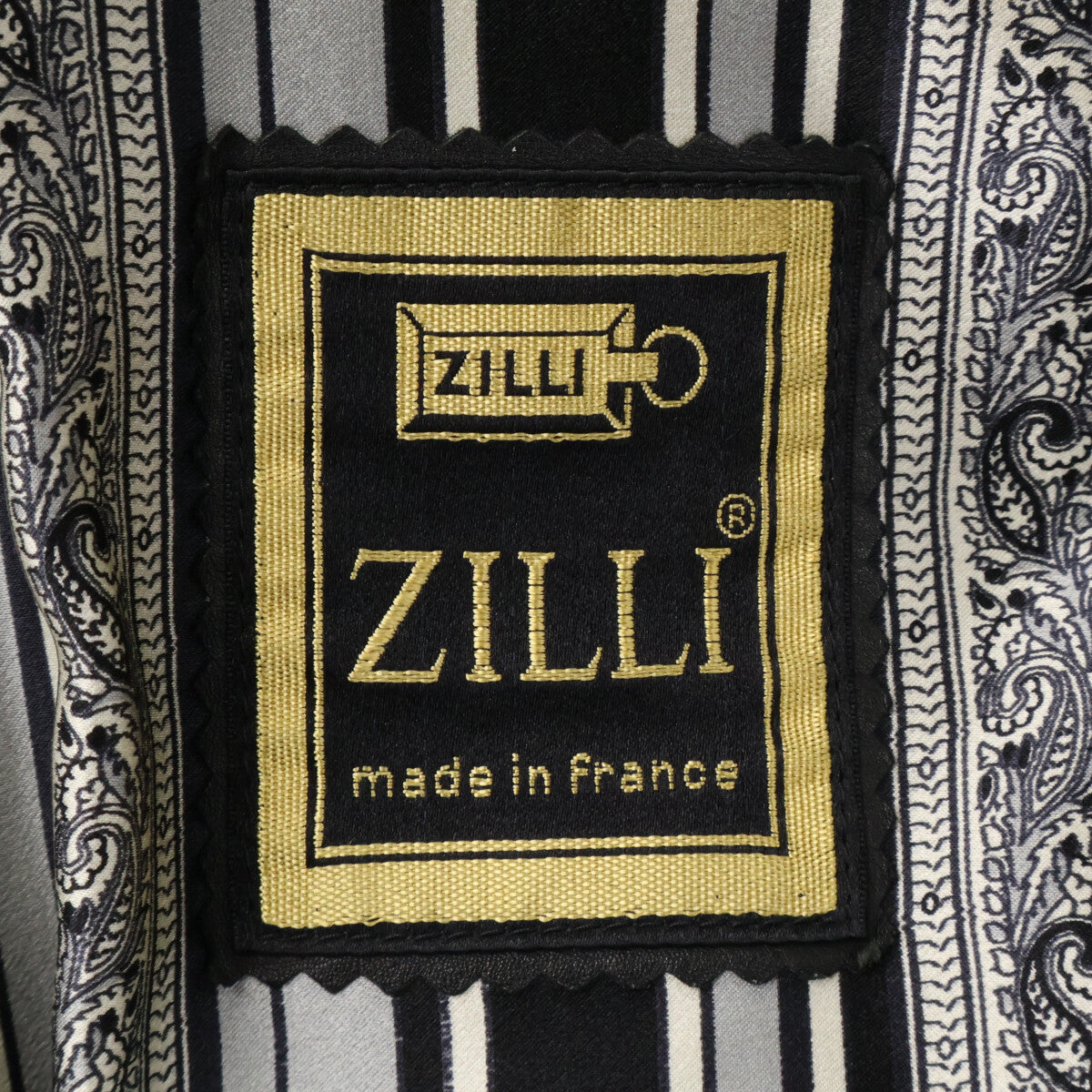 ZILLI Leather Mink Fur Collar Coat Black Size 48