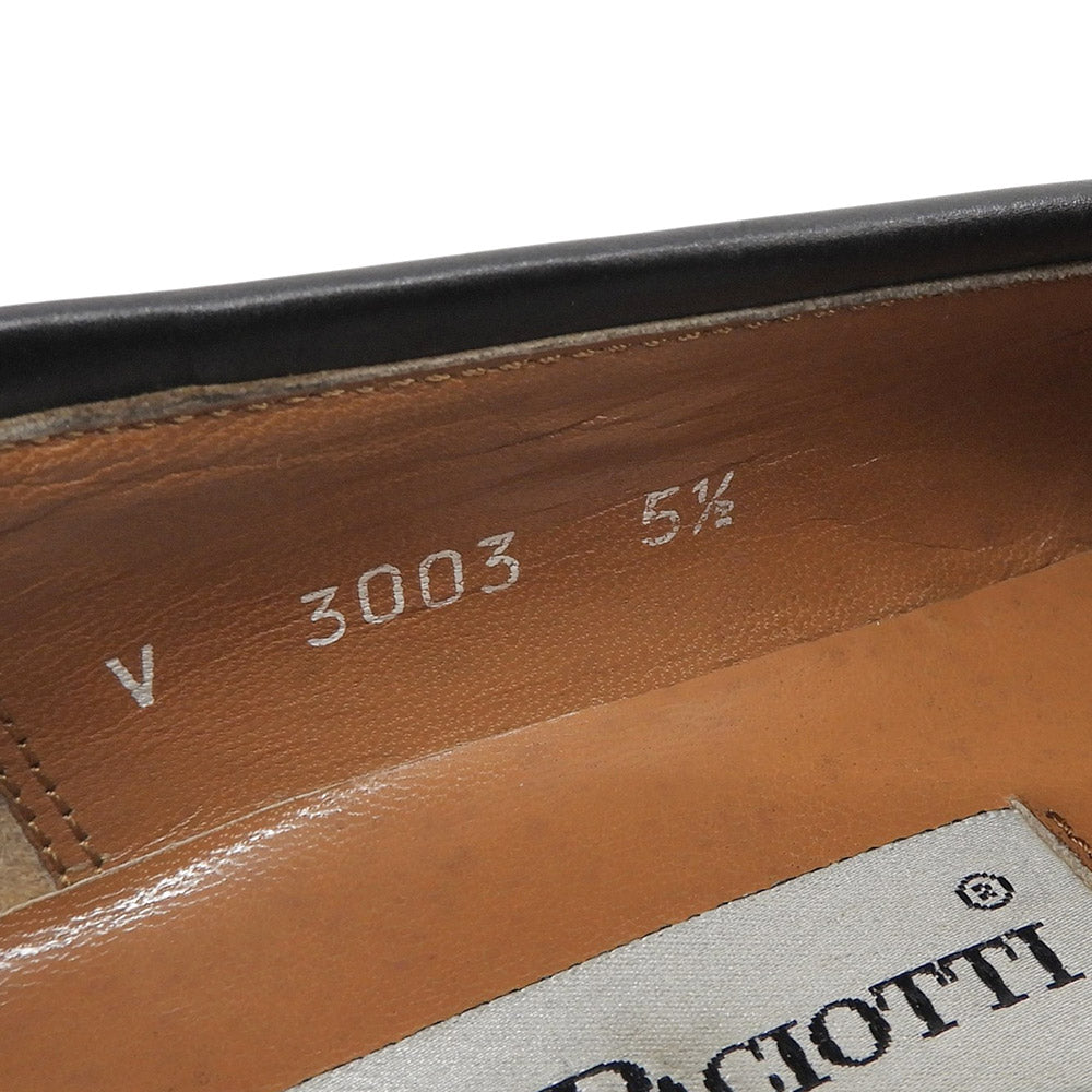 CESARE PACIOTTI Croc-Embossed Penny Black Leather Loafers Size 5