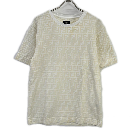 FENDI Zucca All-Over Print T-Shirt White Size S