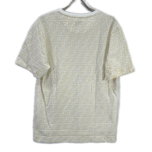 FENDI Zucca All-Over Print T-Shirt White Size S