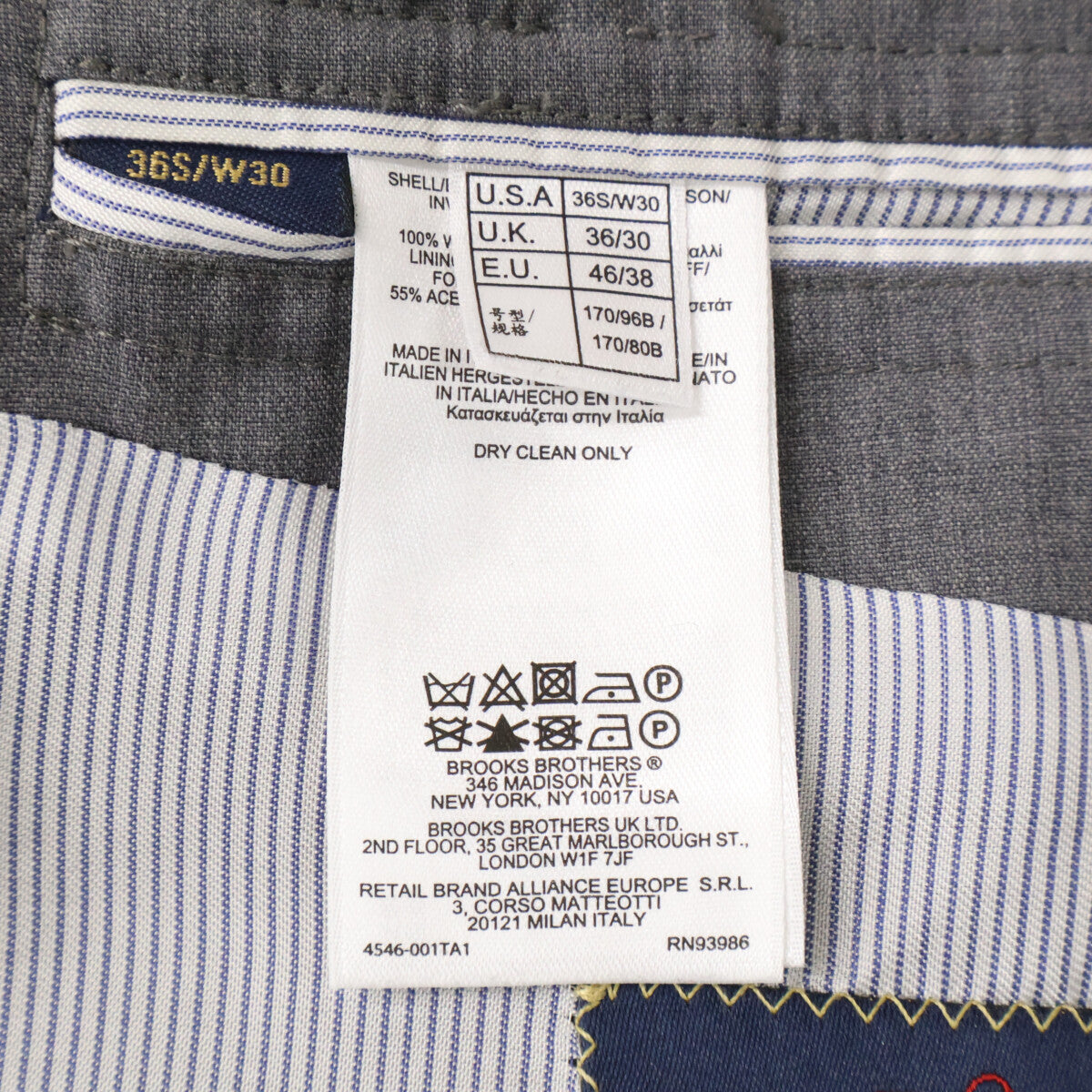 Brooks Brothers Wool 2B Tailored Jacket Gray Size 46