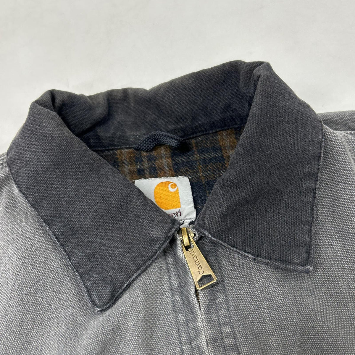 Carhartt 90s J97 Leather Logo Detroit Jacket Gray