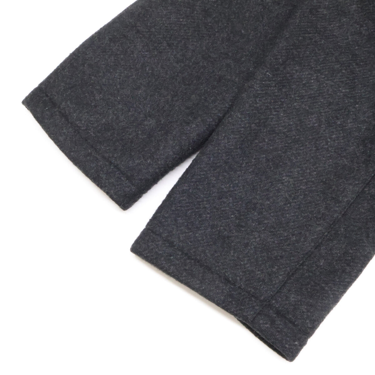 HERMES 100% Cashmere Zip-Up Half Coat Charcoal Gray Size 52
