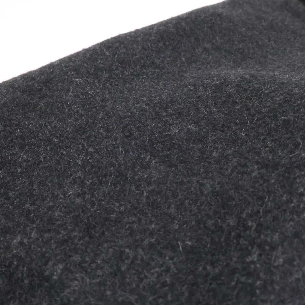 HERMES 100% Cashmere Zip-Up Half Coat Charcoal Gray Size 52