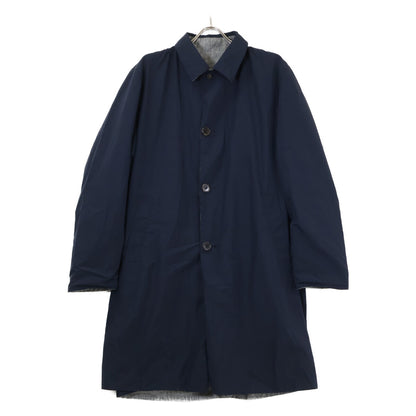 BOGLIOLI Houndstooth Reversible Coat Navy Gray Size 48