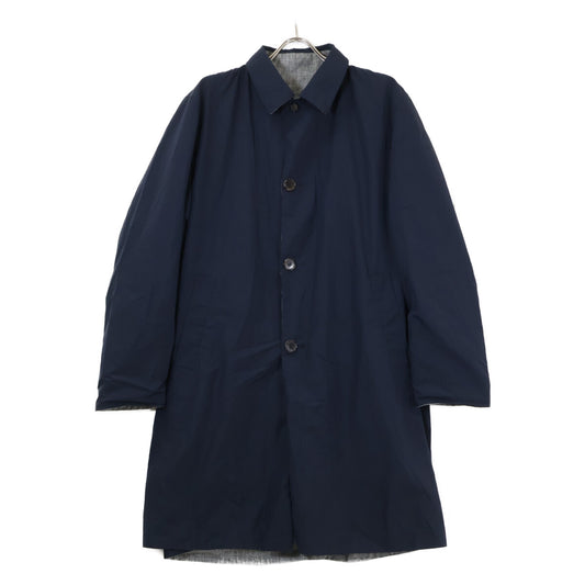 BOGLIOLI Houndstooth Reversible Coat Navy Gray Size 48