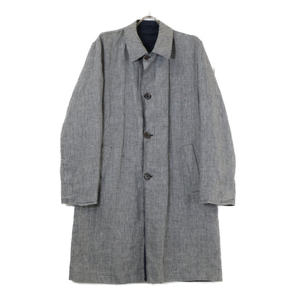 BOGLIOLI Houndstooth Reversible Coat Navy Gray Size 48