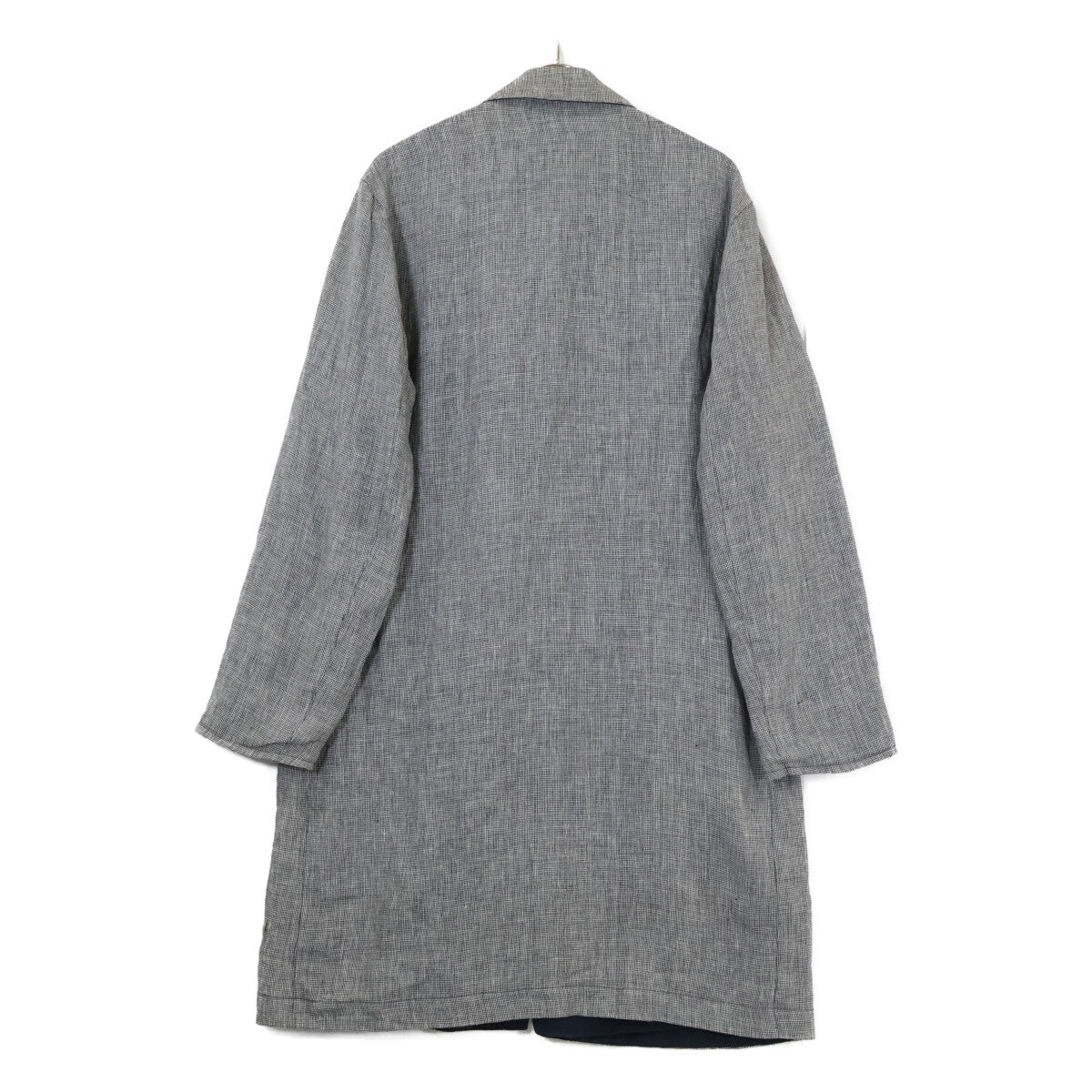 BOGLIOLI Houndstooth Reversible Coat Navy Gray Size 48