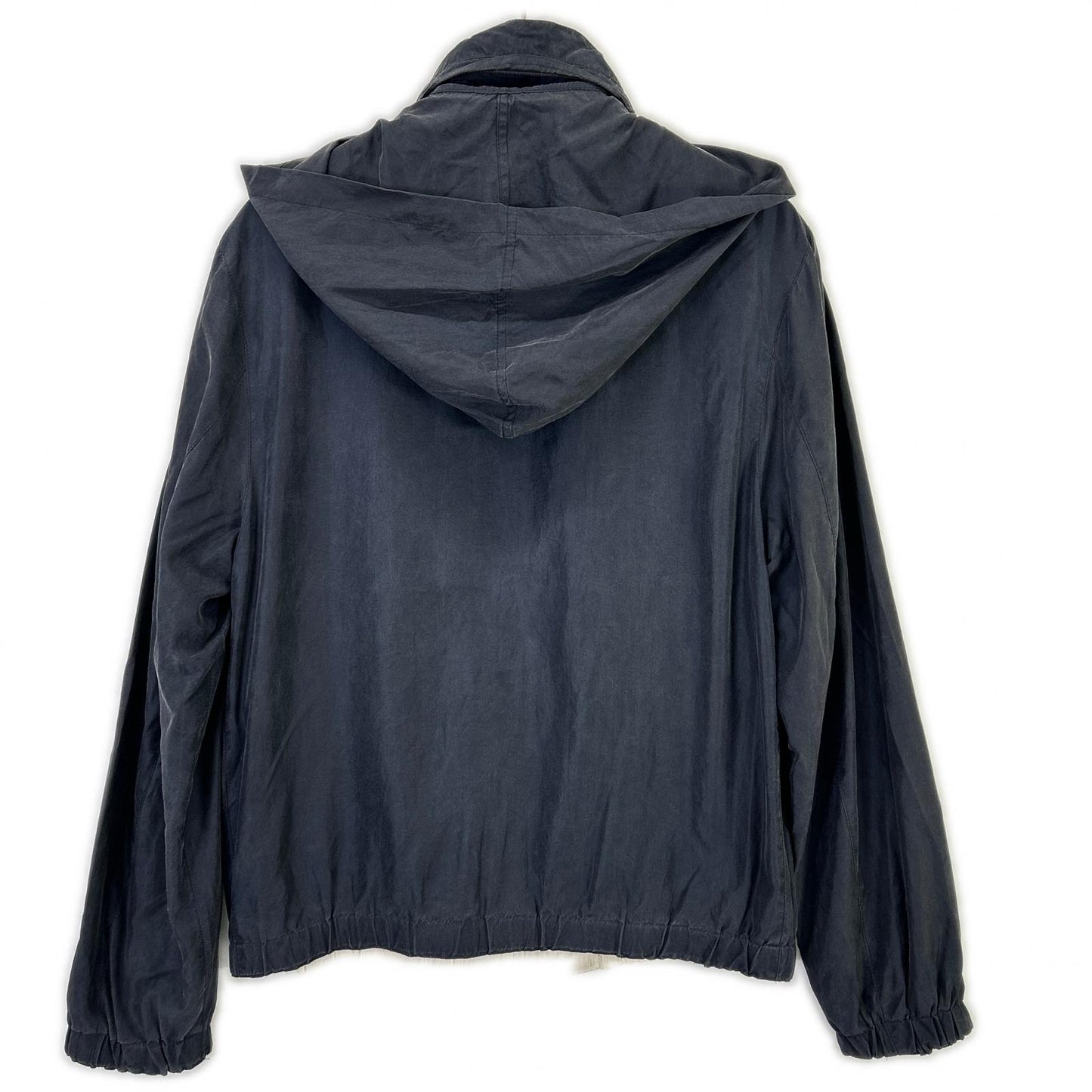 Kiton Navy Silk Nylon Zip-Up Jacket Size 46