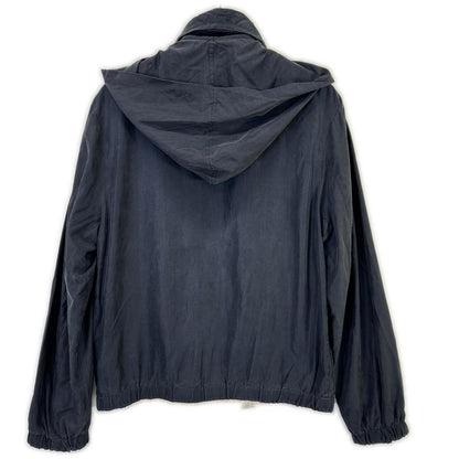 Kiton Navy Silk Nylon Zip-Up Jacket Size 46
