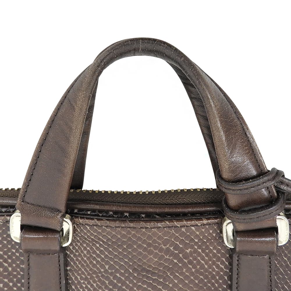 aniary Scale Leather Mini Briefcase Bag Brown Size ONE SIZE