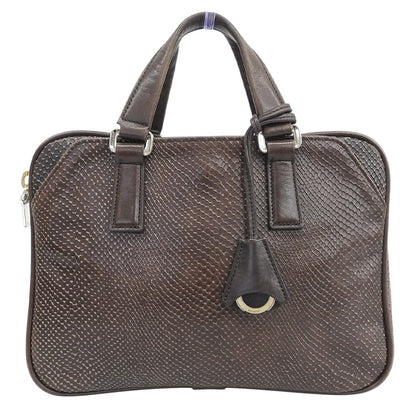 aniary Scale Leather Mini Briefcase Bag Brown Size ONE SIZE