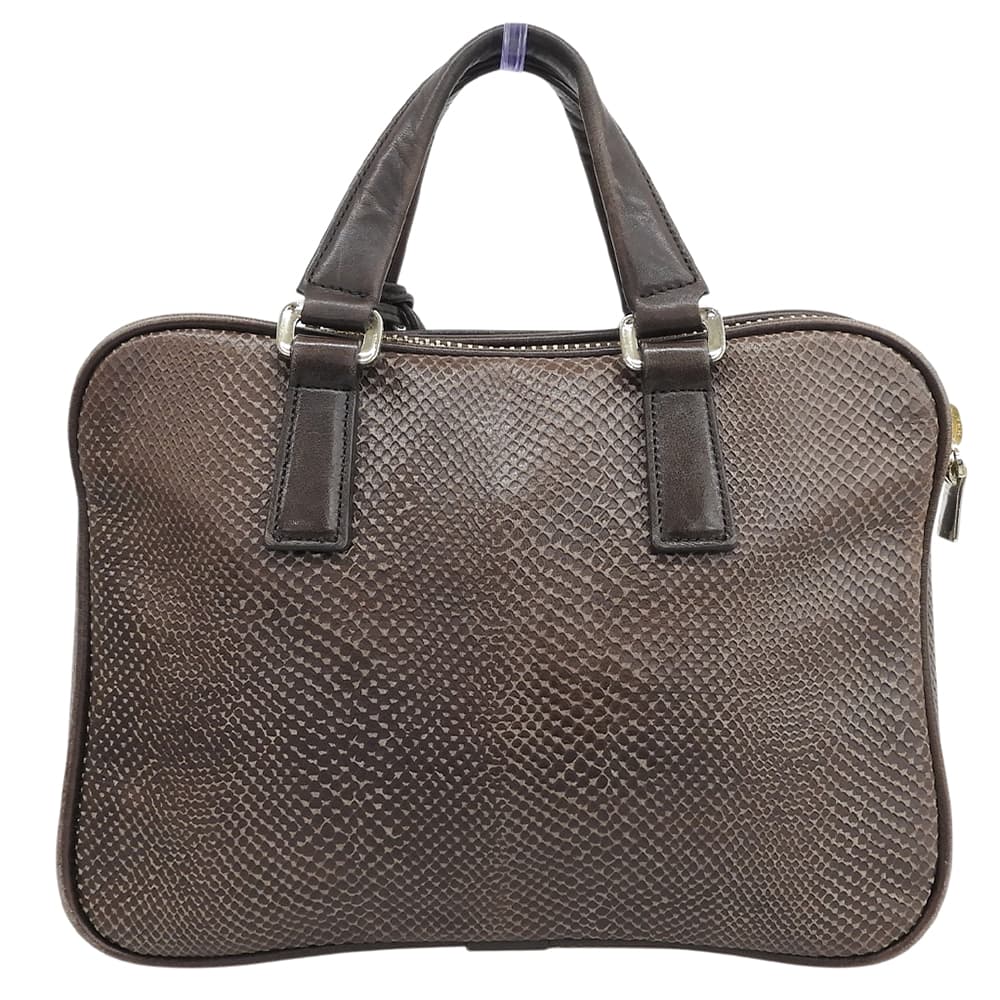 aniary Scale Leather Mini Briefcase Bag Brown Size ONE SIZE