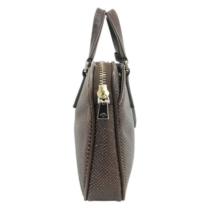 aniary Scale Leather Mini Briefcase Bag Brown Size ONE SIZE