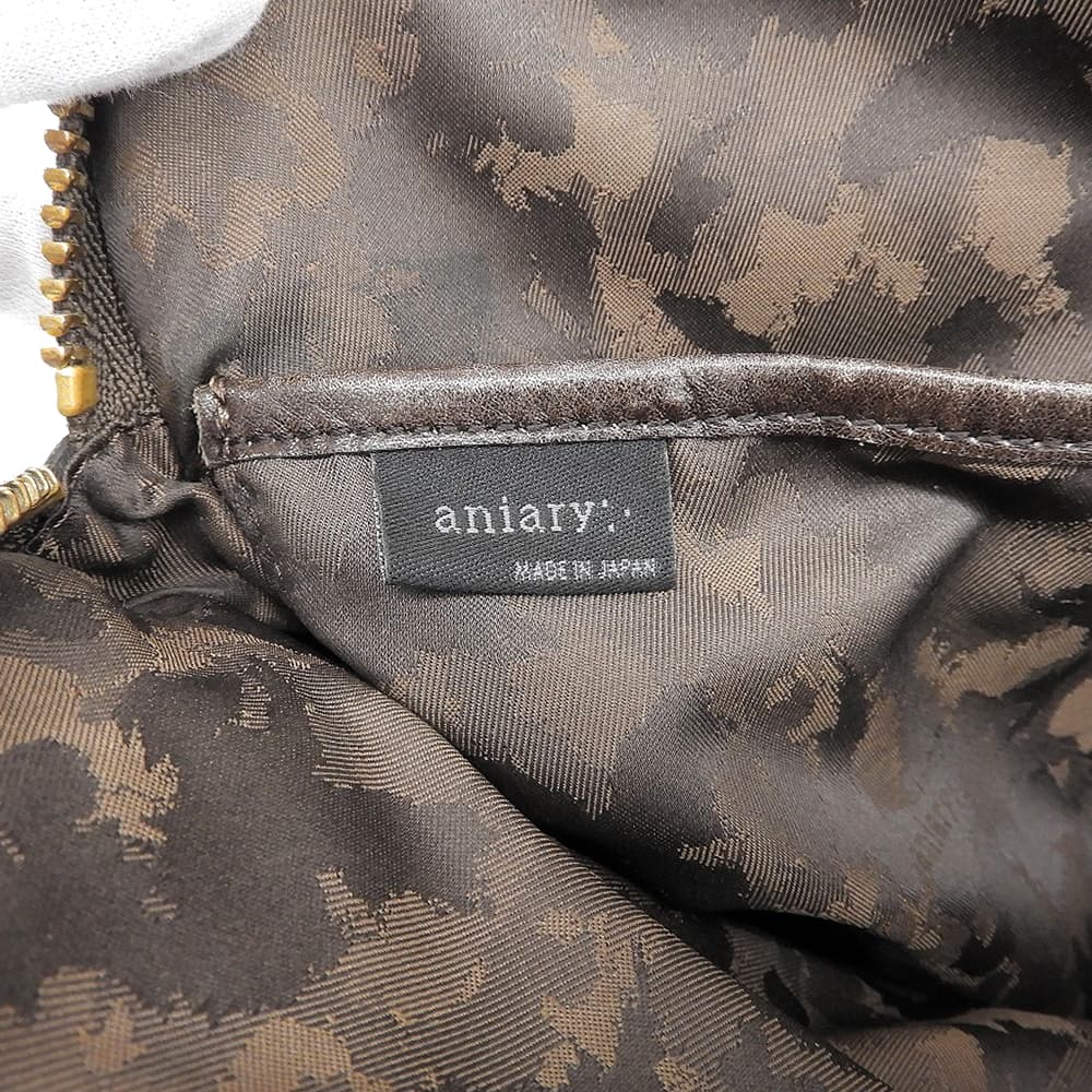 aniary Scale Leather Mini Briefcase Bag Brown Size ONE SIZE