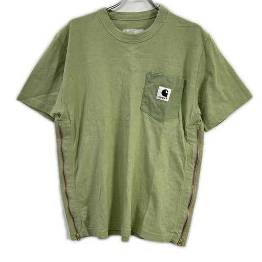 sacai x Carhartt Side Zip Pocket T-Shirt Green Size 4