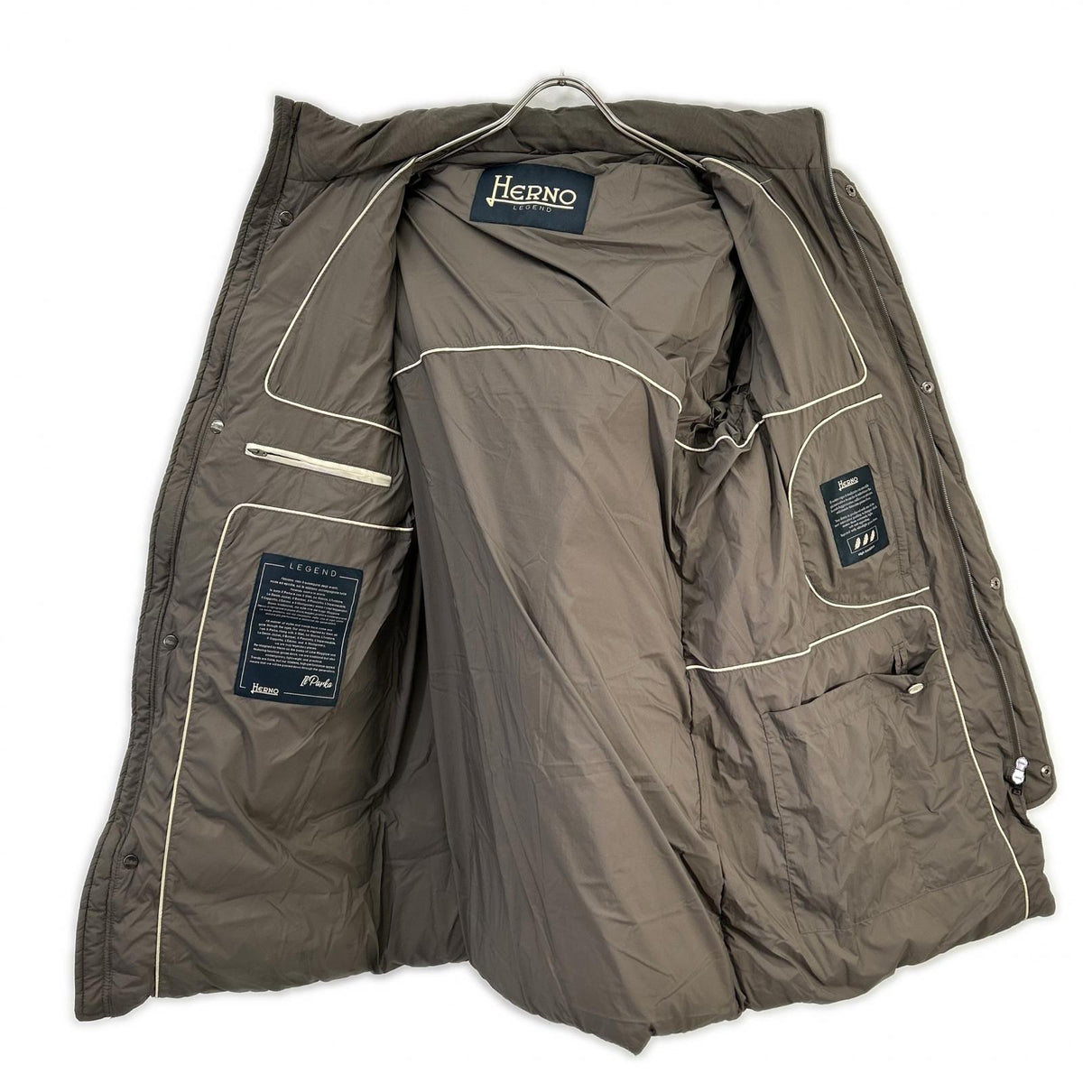 HERNO Legend Il Parka Down Coat Brown Size 46