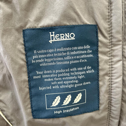 HERNO Legend Il Parka Down Coat Brown Size 46