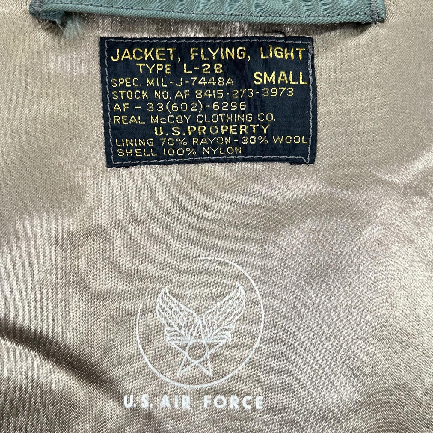 THE REAL MCCOY'S MIL-J-7448A Repro Jacket Khaki Size SMALL