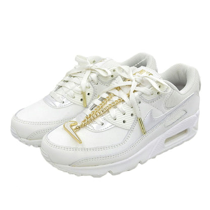 NIKE Women's Air Max 90 Swoosh Chain Sneakers White Size 23