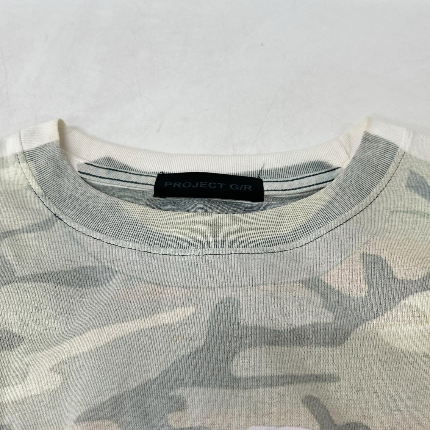 PROJECT G/R Camo Trompe-L'oeil T-Shirt White/Green