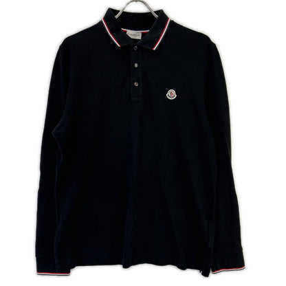 MONCLER Maglia Logo Patch Long Sleeve Polo Black Size L