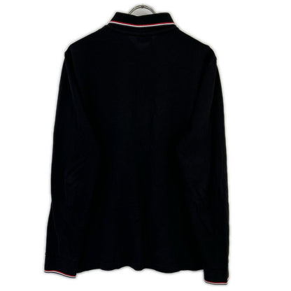 MONCLER Maglia Logo Patch Long Sleeve Polo Black Size L