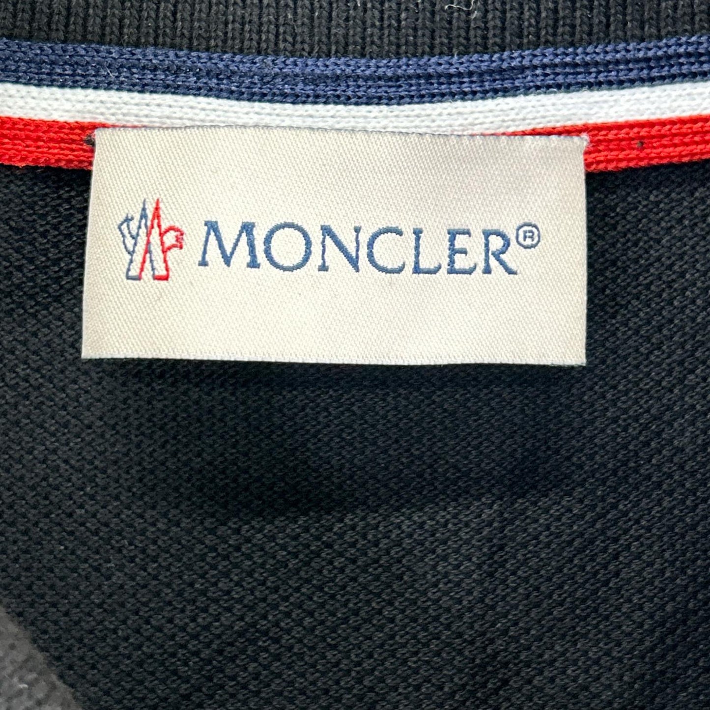 MONCLER Maglia Logo Patch Long Sleeve Polo Black Size L