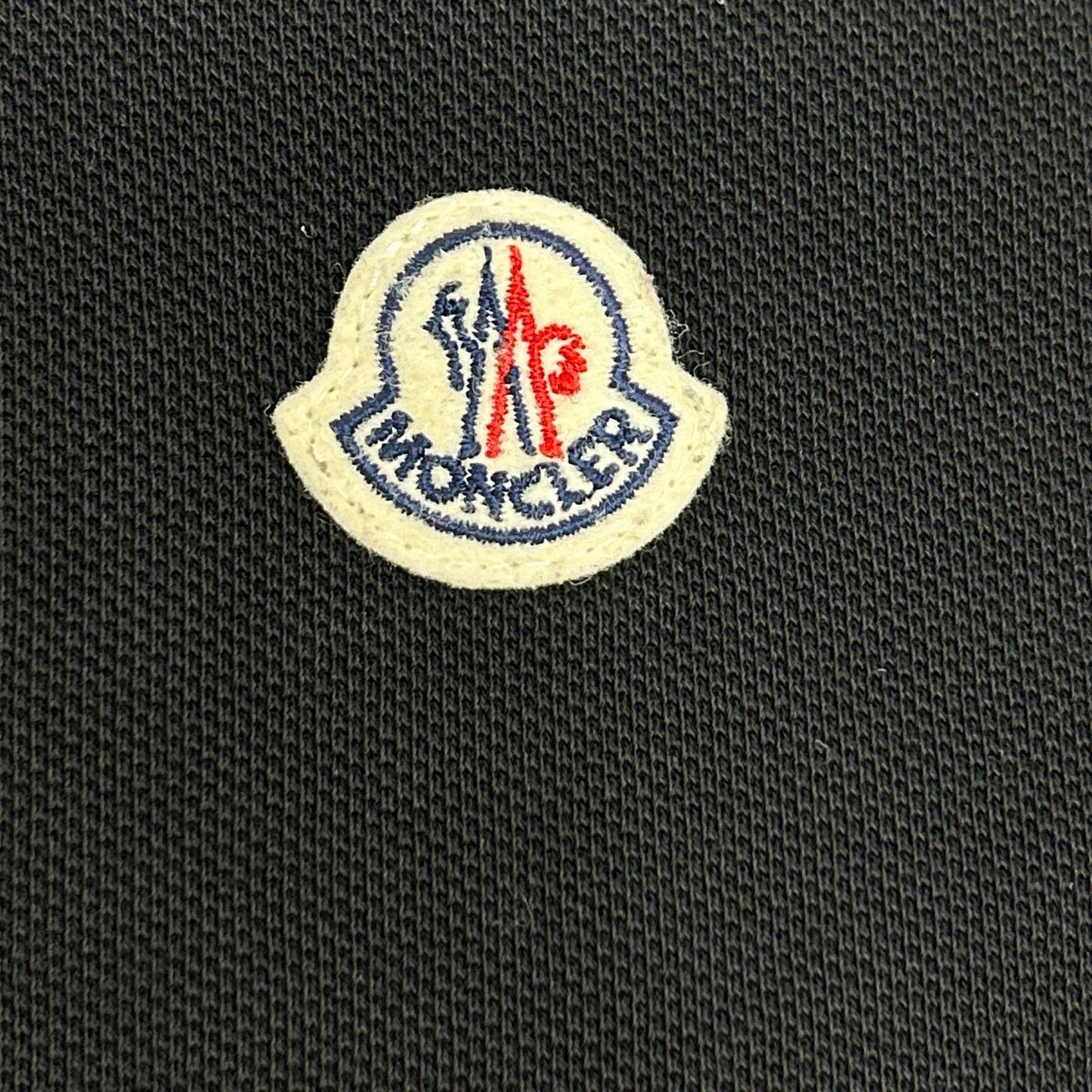 MONCLER Maglia Logo Patch Long Sleeve Polo Black Size L