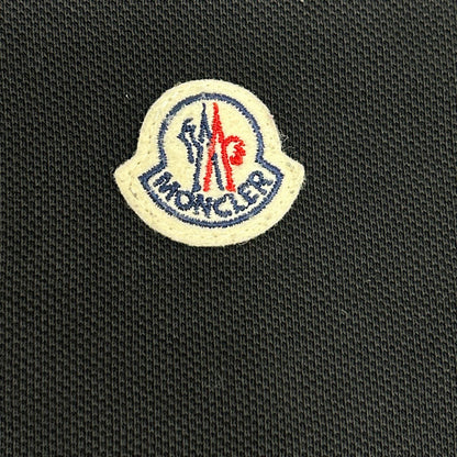 MONCLER Maglia Logo Patch Long Sleeve Polo Black Size L