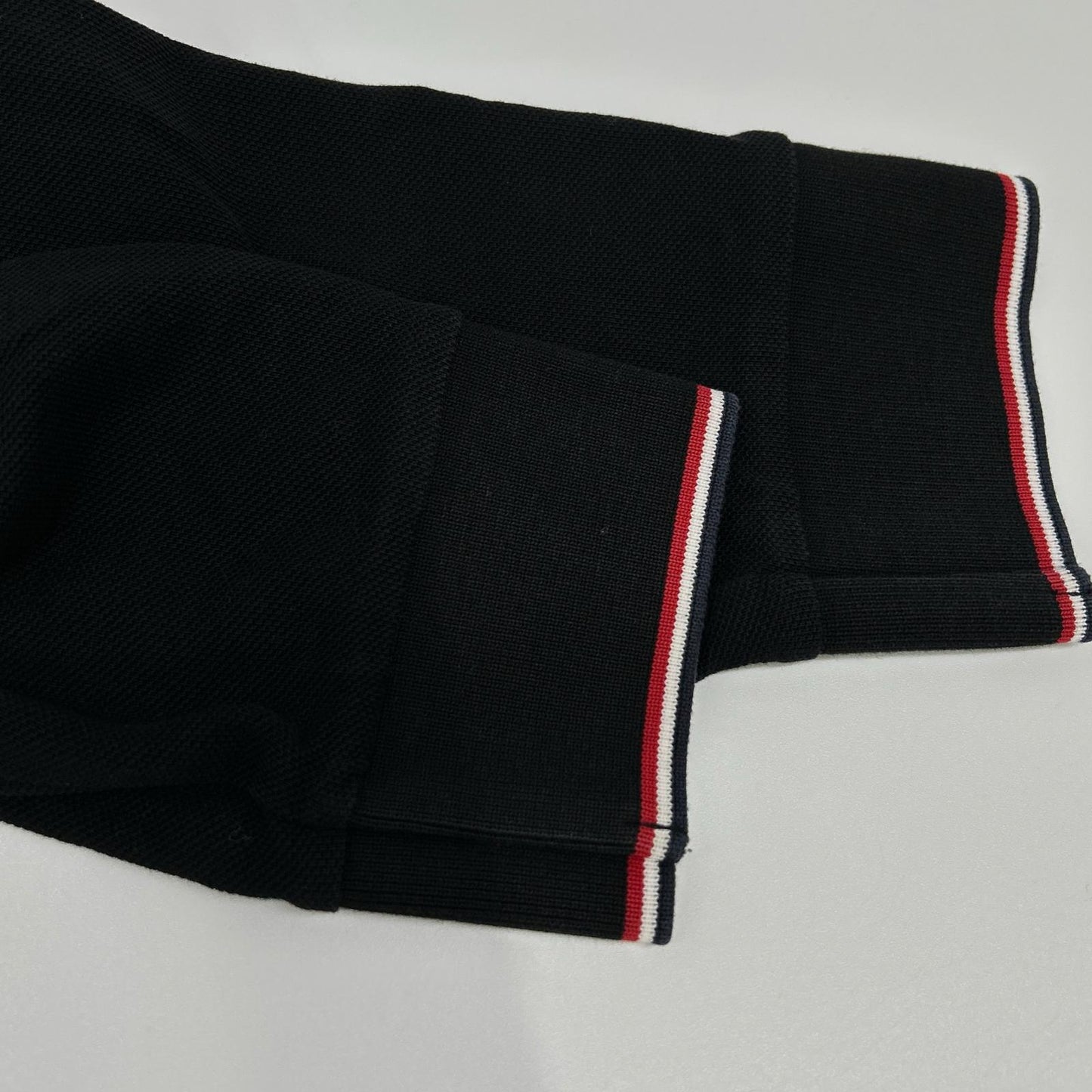 MONCLER Maglia Logo Patch Long Sleeve Polo Black Size L