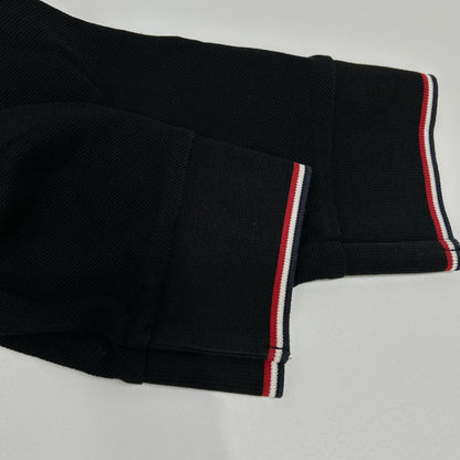 MONCLER Maglia Logo Patch Long Sleeve Polo Black Size L