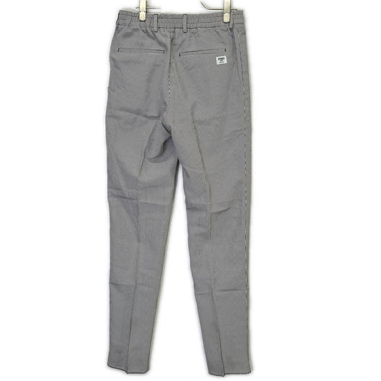 FENDI FB0767 ARX1 Striped Trousers White Rayon Size 44