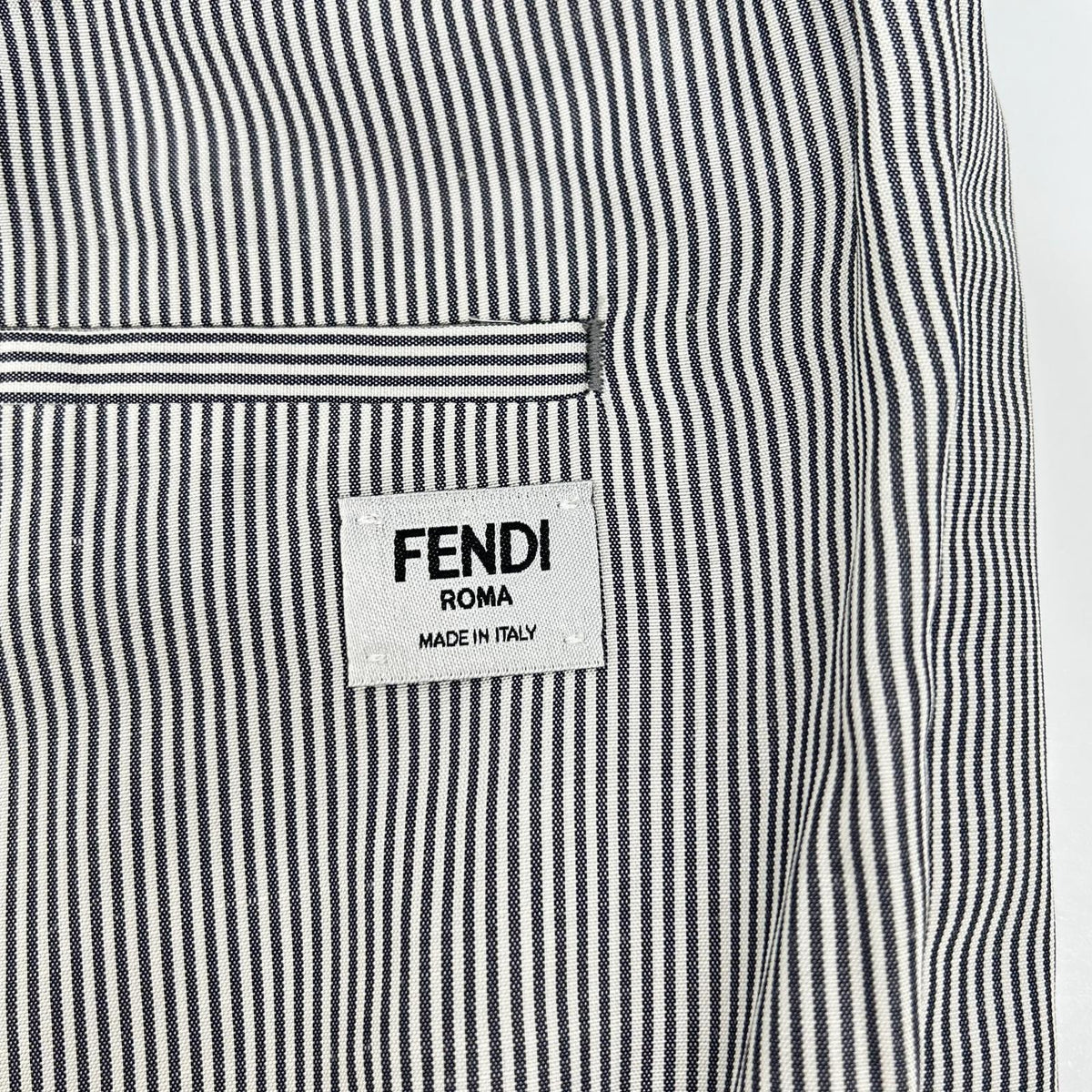 FENDI FB0767 ARX1 Striped Trousers White Rayon Size 44