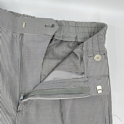 FENDI FB0767 ARX1 Striped Trousers White Rayon Size 44