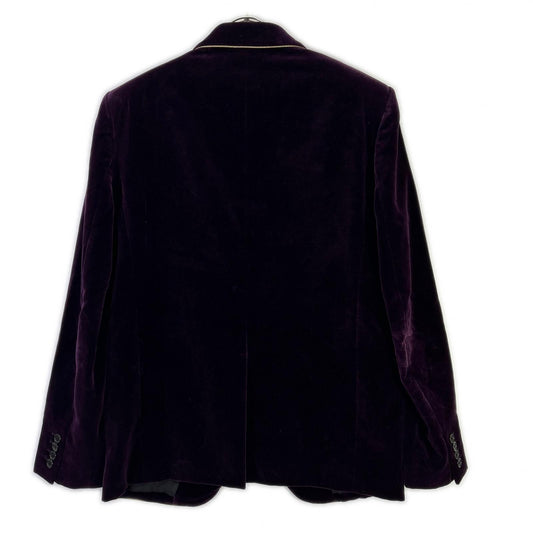 SAINT LAURENT PARIS 21 Purple Velour 1B Lapel Blazer Size 48