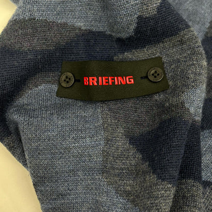 BRIEFING BRG223M41 Camo Jacquard Crewneck Navy Wool Size M