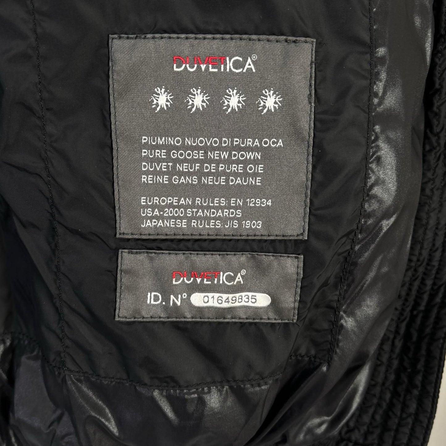 DUVETICA VEGATRE Black Down Jacket Size 48