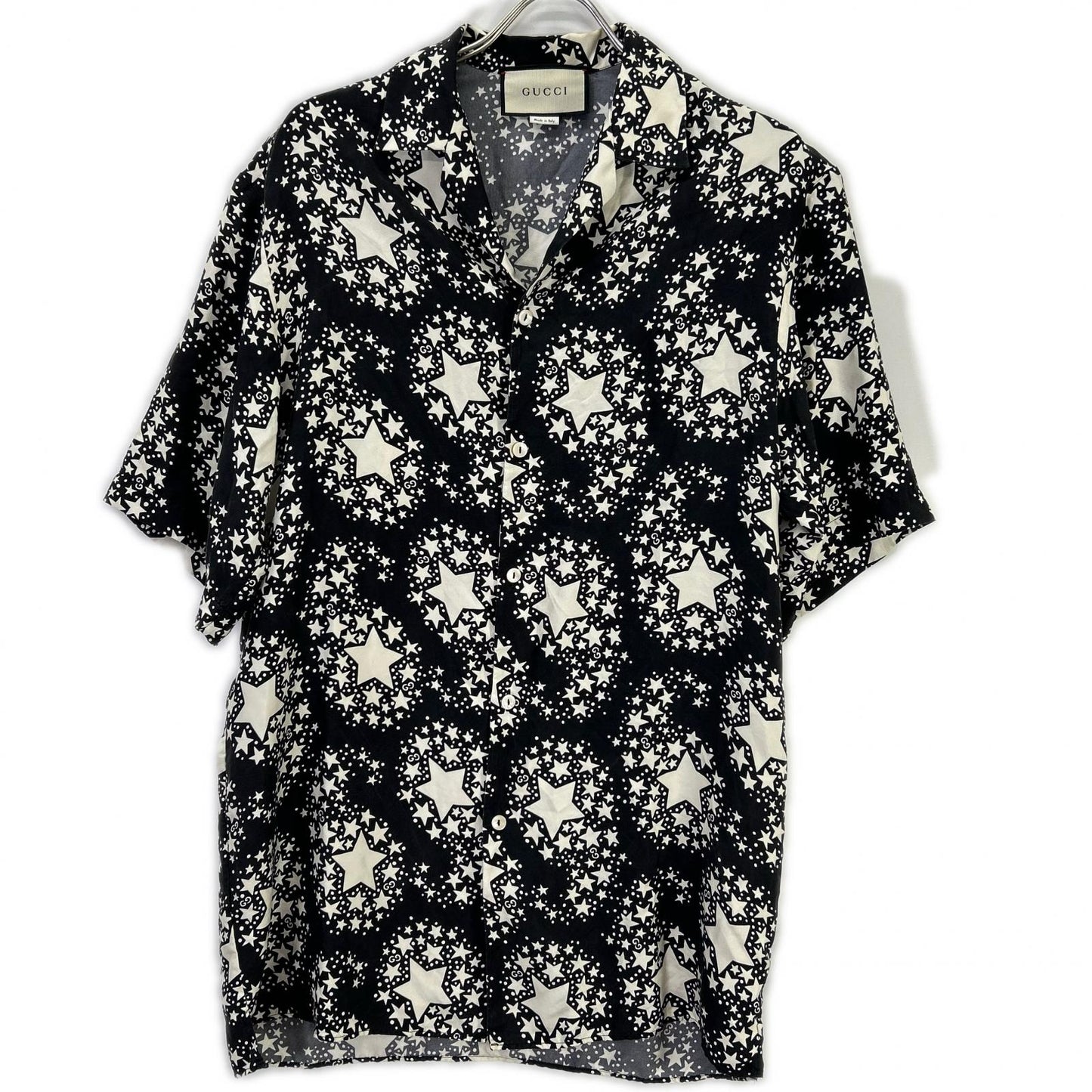 GUCCI 20SS GG Star Botanical Silk Shirt Black Size 44