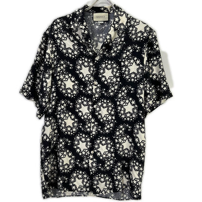 GUCCI 20SS GG Star Botanical Silk Shirt Black Size 44