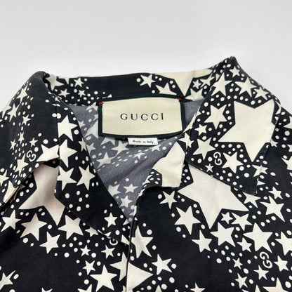 GUCCI 20SS GG Star Botanical Silk Shirt Black Size 44