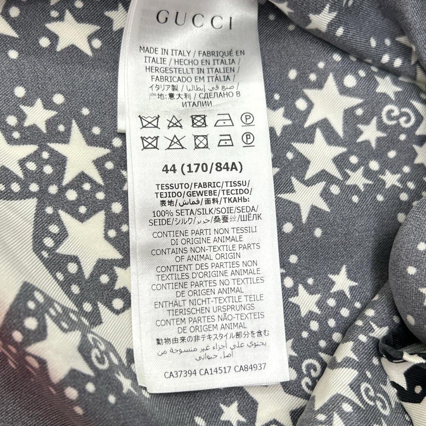 GUCCI 20SS GG Star Botanical Silk Shirt Black Size 44