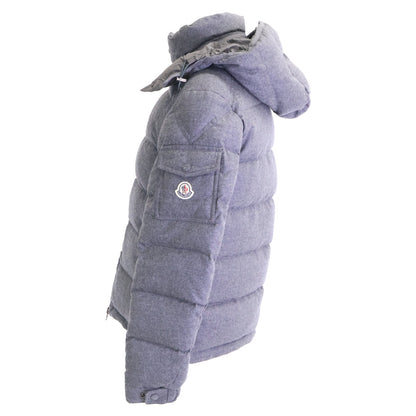 MONCLER MONTGENEVRE Wool Hooded Down Jacket Gray Size 2