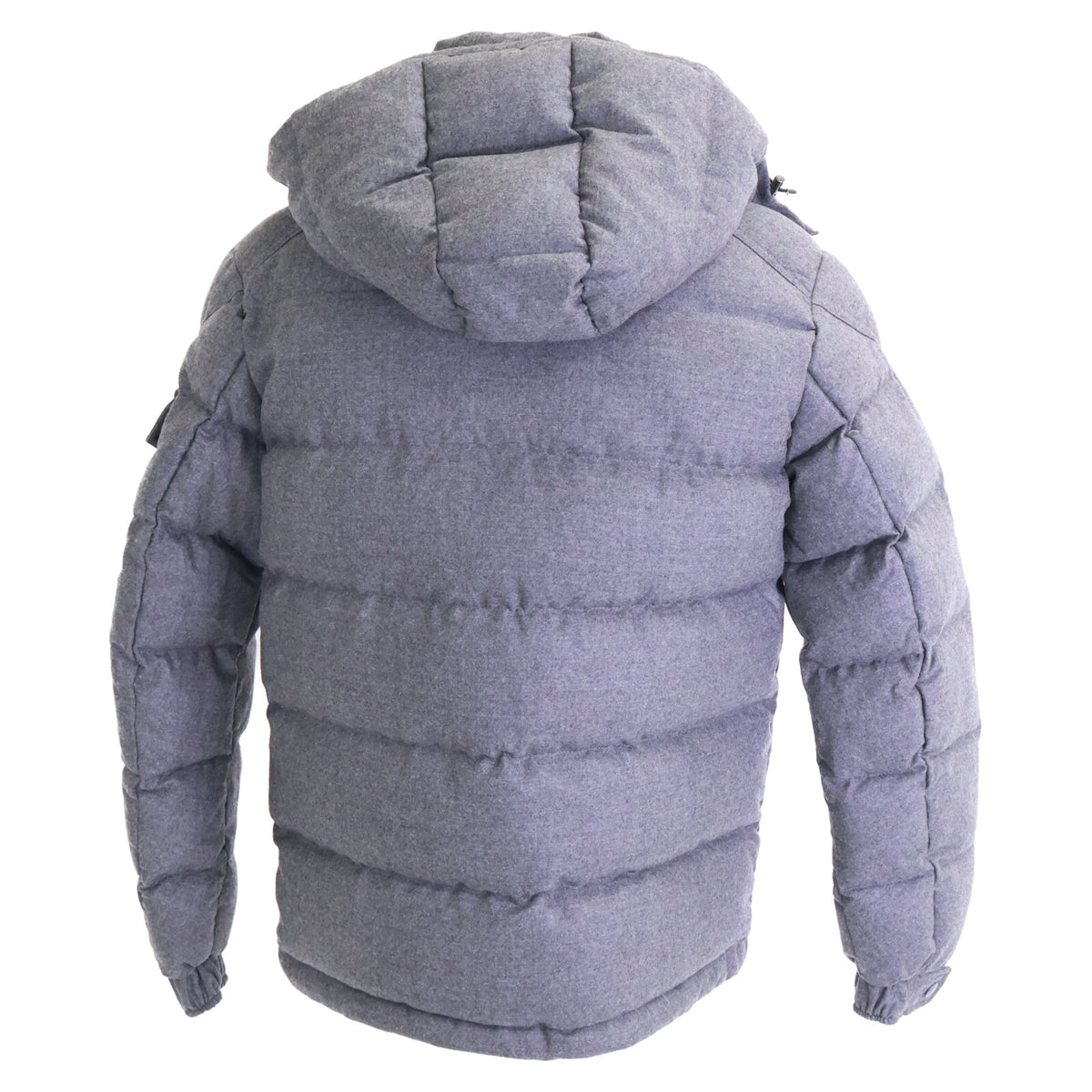 MONCLER MONTGENEVRE Wool Hooded Down Jacket Gray Size 2