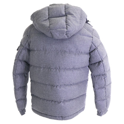 MONCLER MONTGENEVRE Wool Hooded Down Jacket Gray Size 2