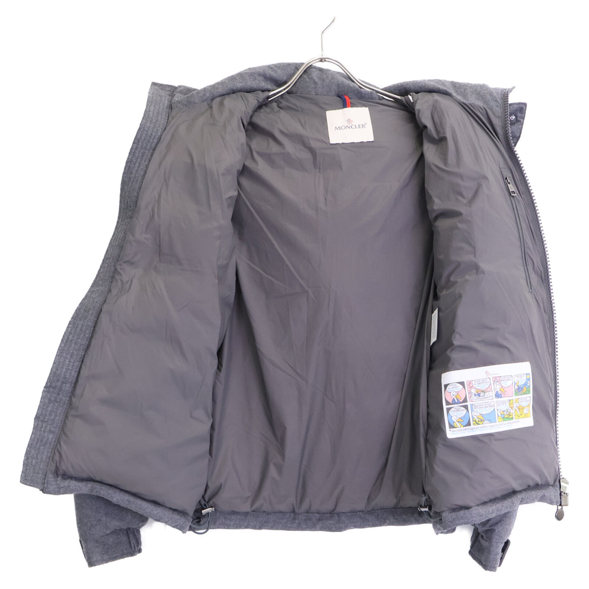 MONCLER MONTGENEVRE Wool Hooded Down Jacket Gray Size 2