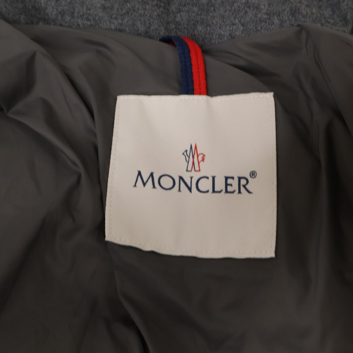MONCLER MONTGENEVRE Wool Hooded Down Jacket Gray Size 2