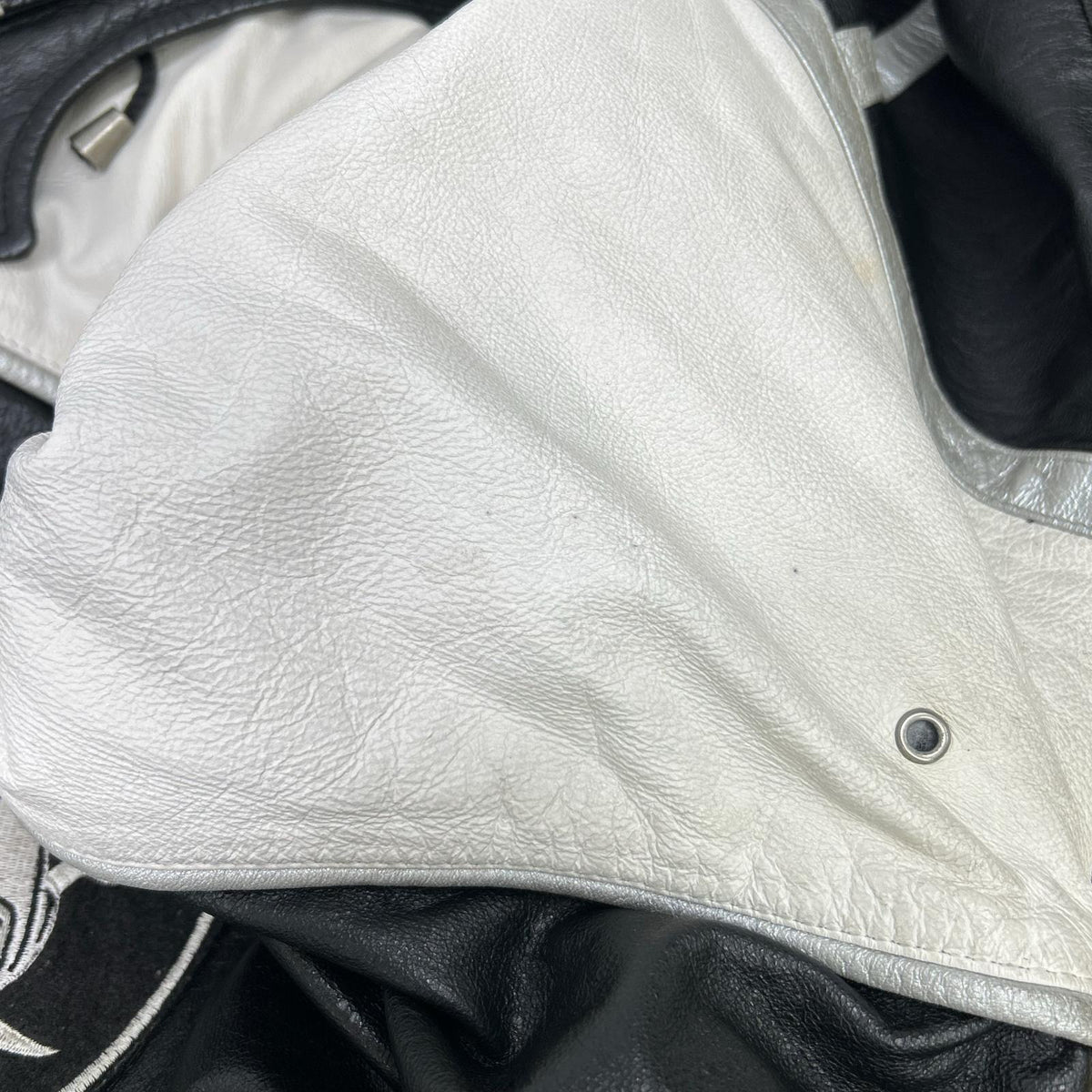 G-III SPORTS Black/White Leather Raiders Jacket