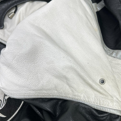 G-III SPORTS Black/White Leather Raiders Jacket