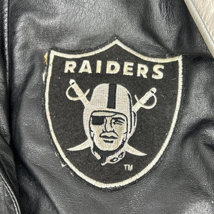 G-III SPORTS Black/White Leather Raiders Jacket